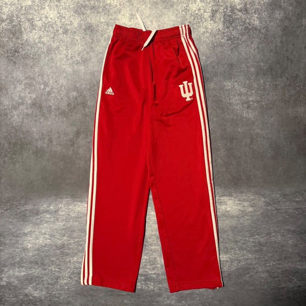 Adidas Indiana University Hoosiers Kids M 10/12 Red Track Pants IU NCAA Boys Gym